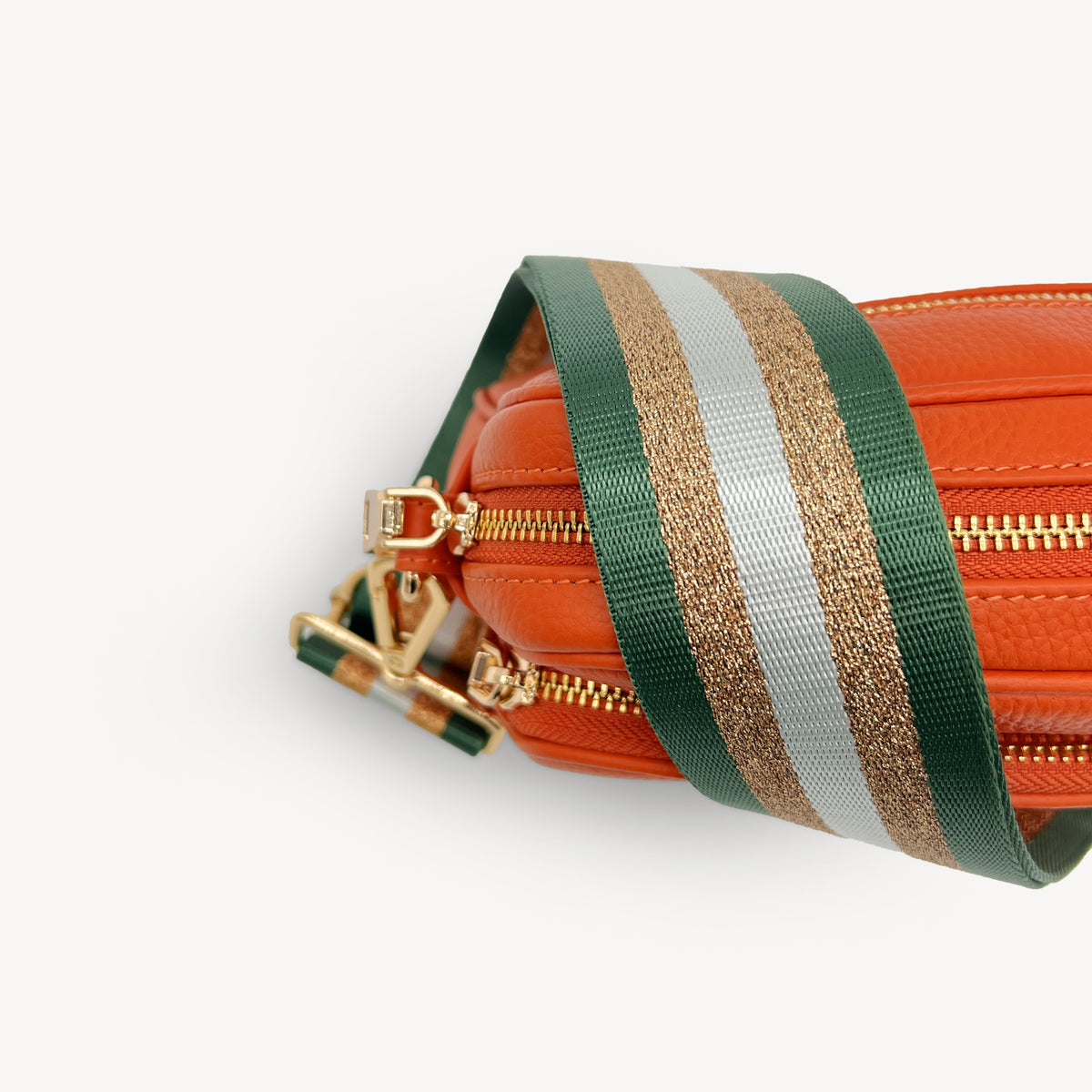Green & Gold Glitter Stripe Strap