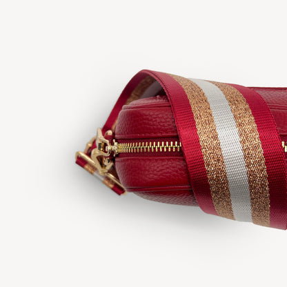 Red & Gold Glitter Stripe Strap