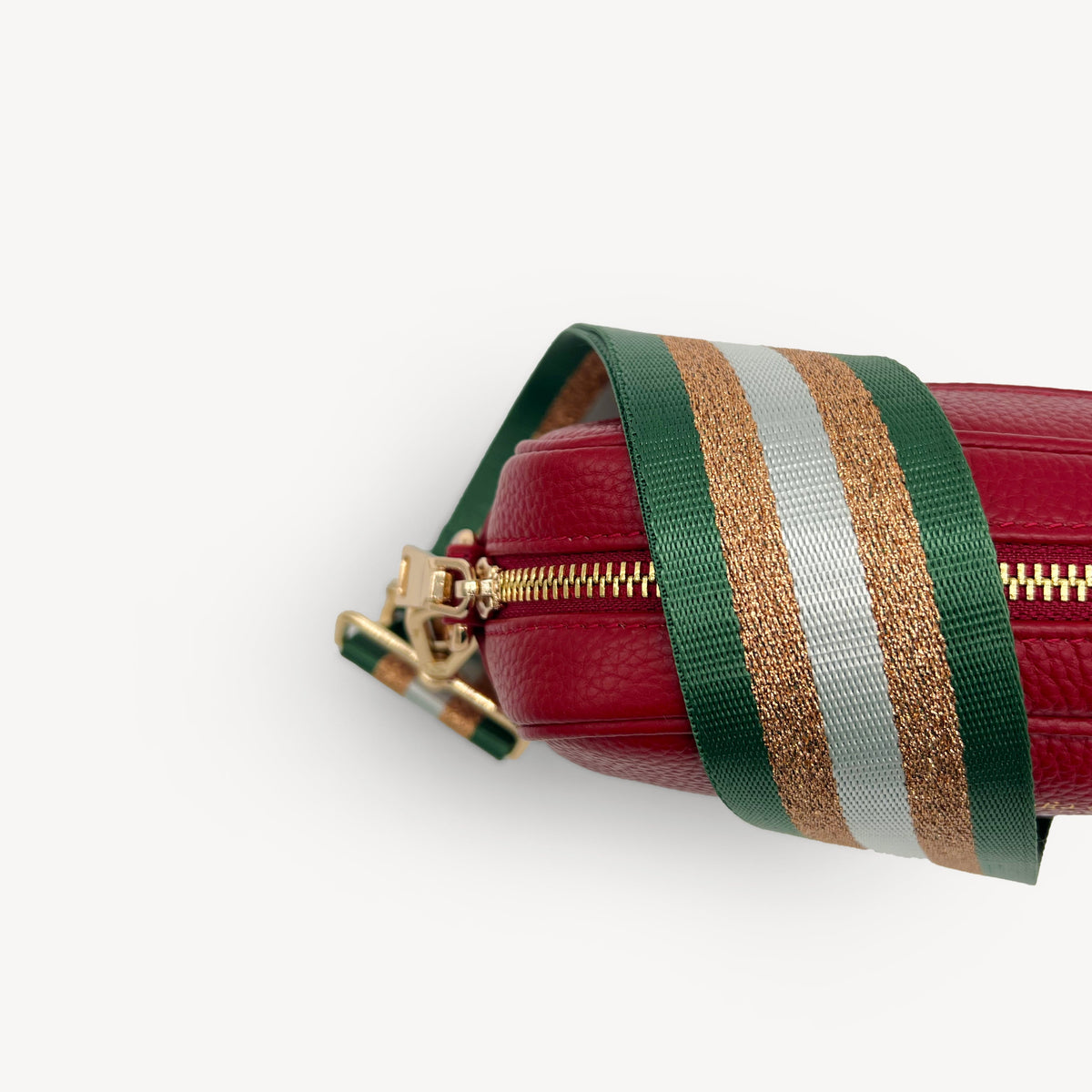 Green & Gold Glitter Stripe Strap