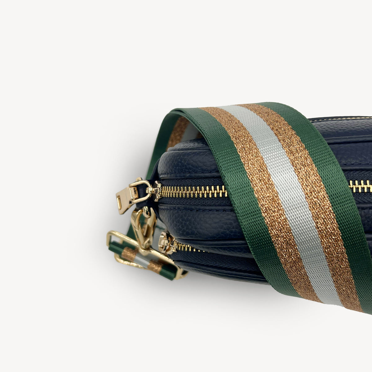 Green & Gold Glitter Stripe Strap