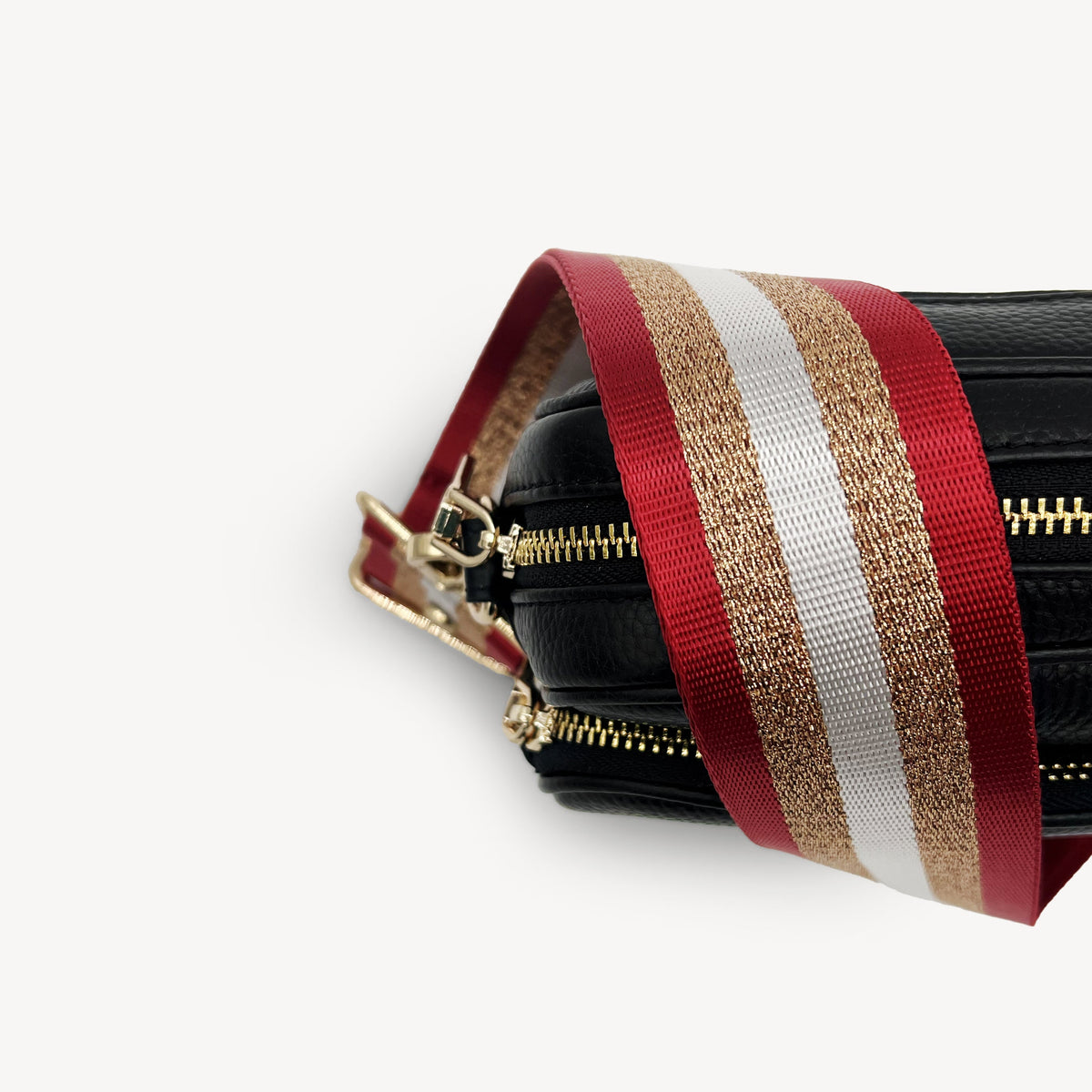 Red & Gold Glitter Stripe Strap