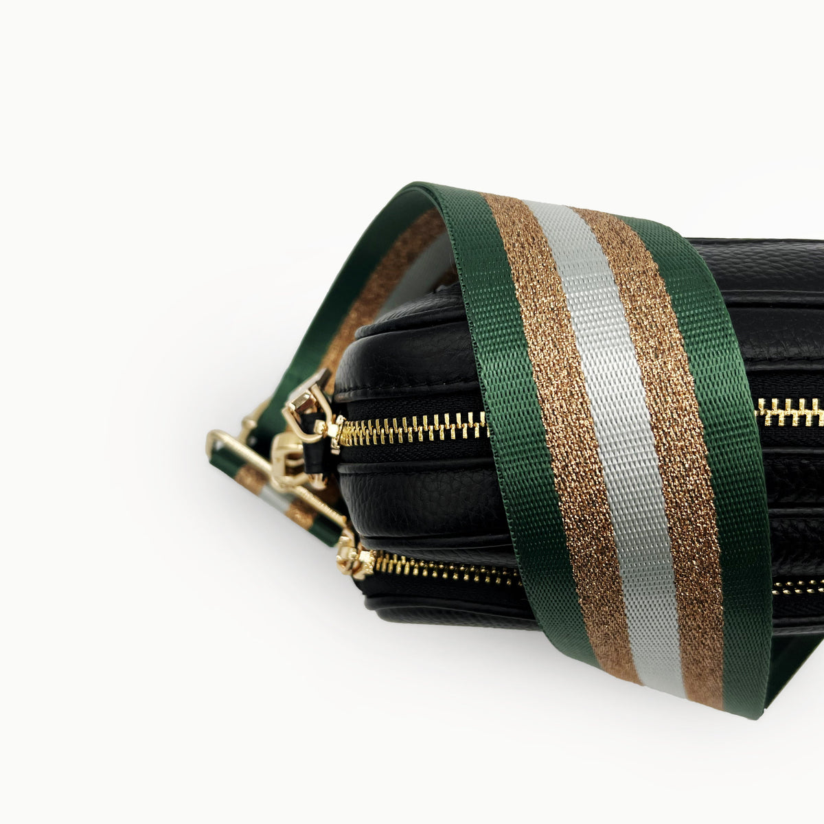 Green & Gold Glitter Stripe Strap