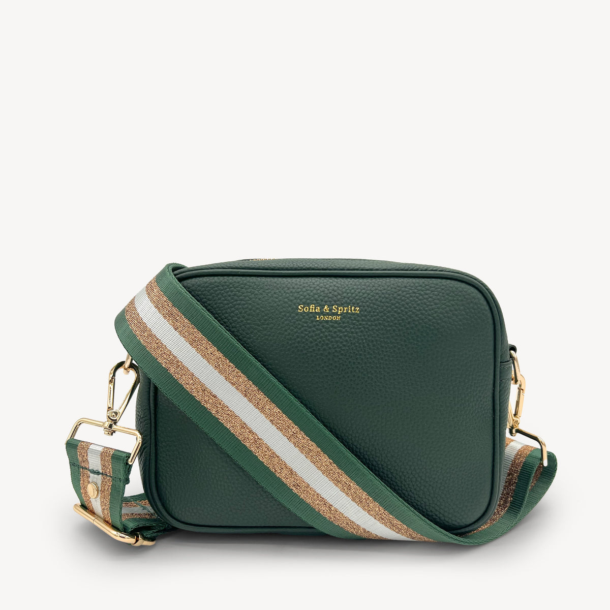 Green & Gold Glitter Stripe Strap