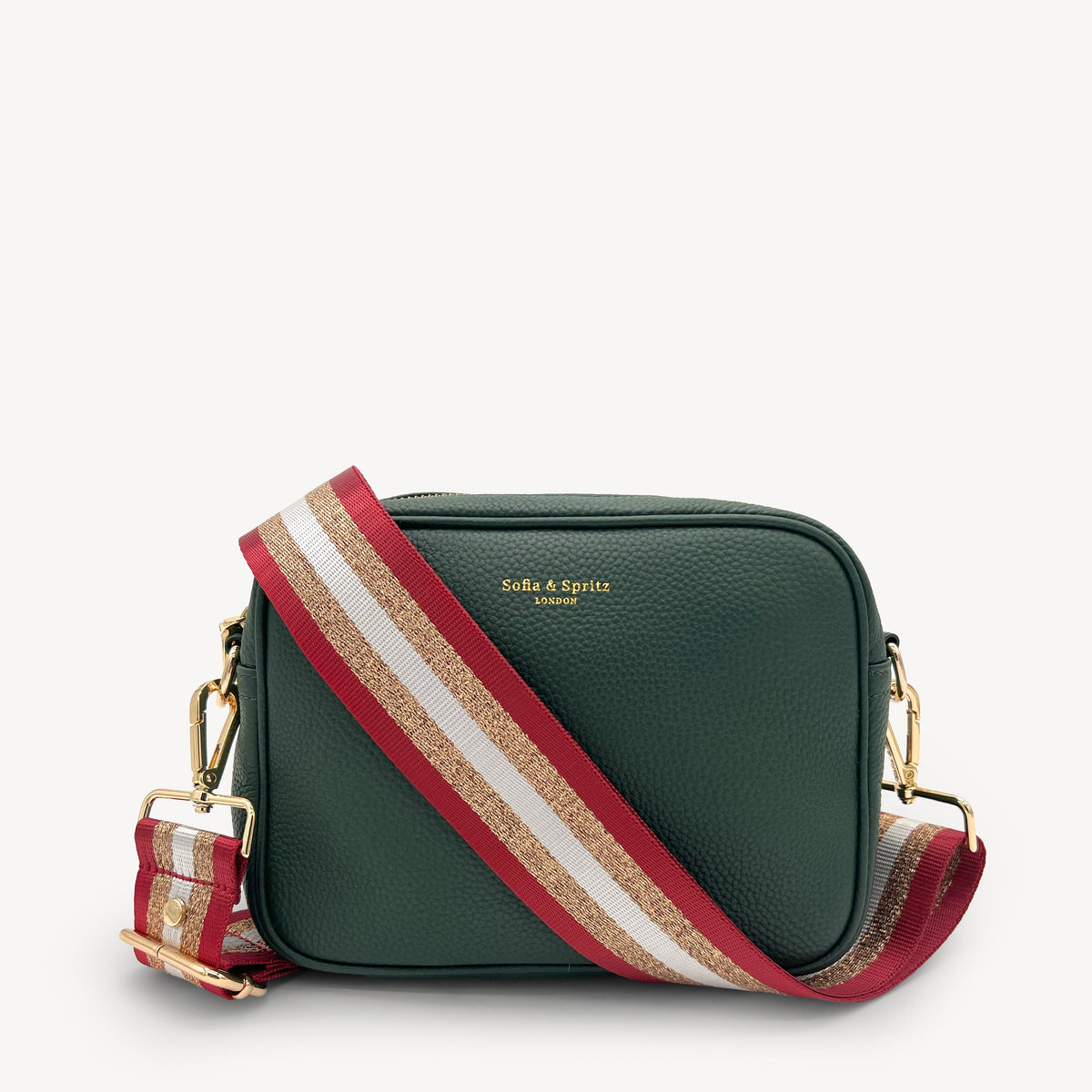 Red & Gold Glitter Stripe Strap