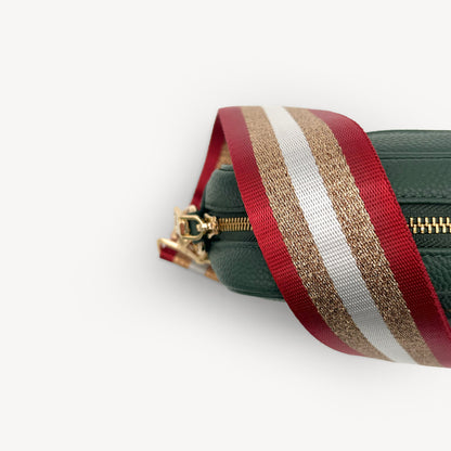 Red & Gold Glitter Stripe Strap