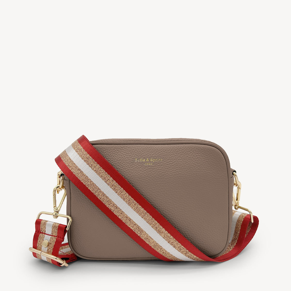 Red & Gold Glitter Stripe Strap