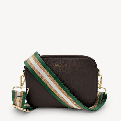 Green & Gold Glitter Stripe Strap