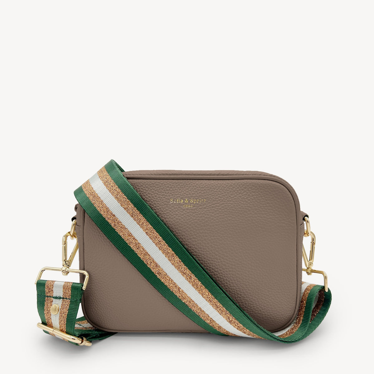 Green & Gold Glitter Stripe Strap
