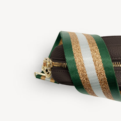 Green & Gold Glitter Stripe Strap