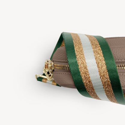Green & Gold Glitter Stripe Strap