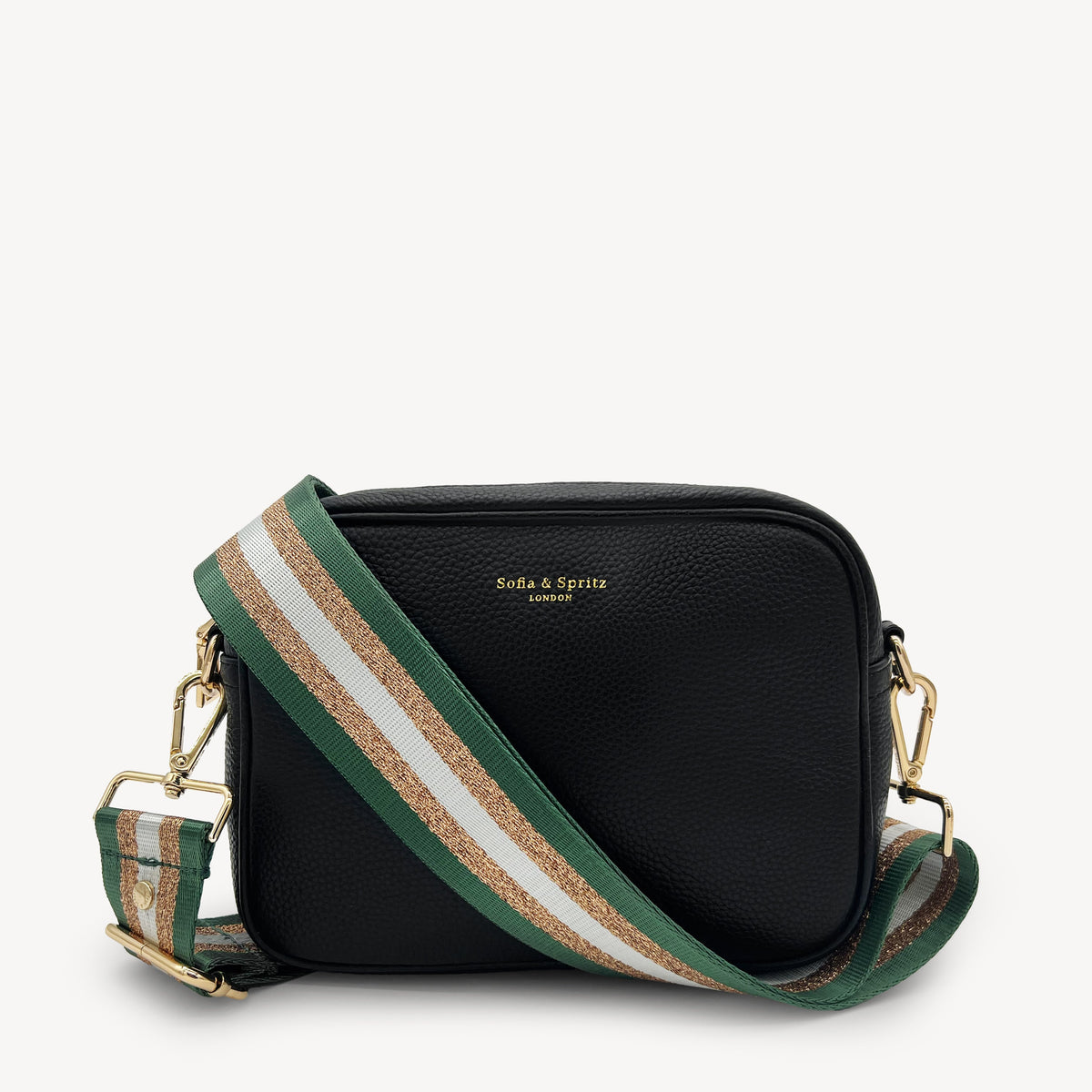 Green & Gold Glitter Stripe Strap