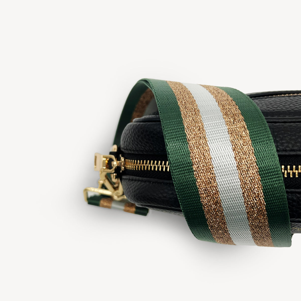 Green & Gold Glitter Stripe Strap