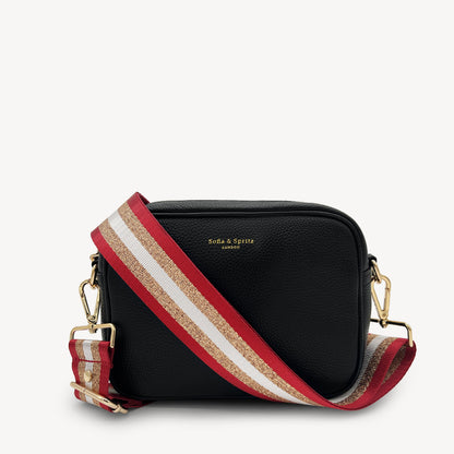 Red & Gold Glitter Stripe Strap