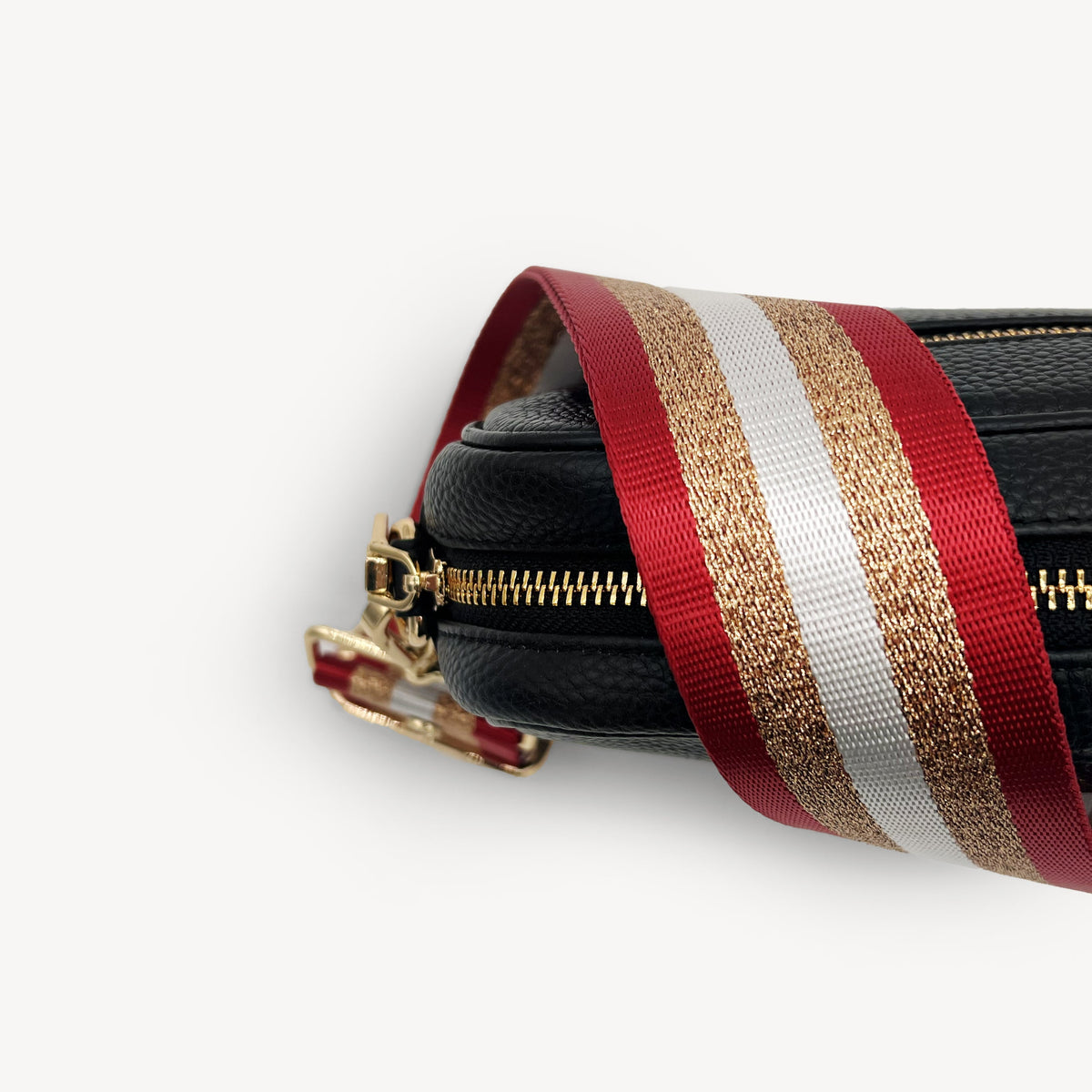 Red & Gold Glitter Stripe Strap