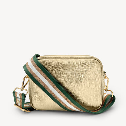 Green & Gold Glitter Stripe Strap