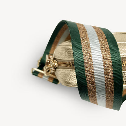 Green & Gold Glitter Stripe Strap