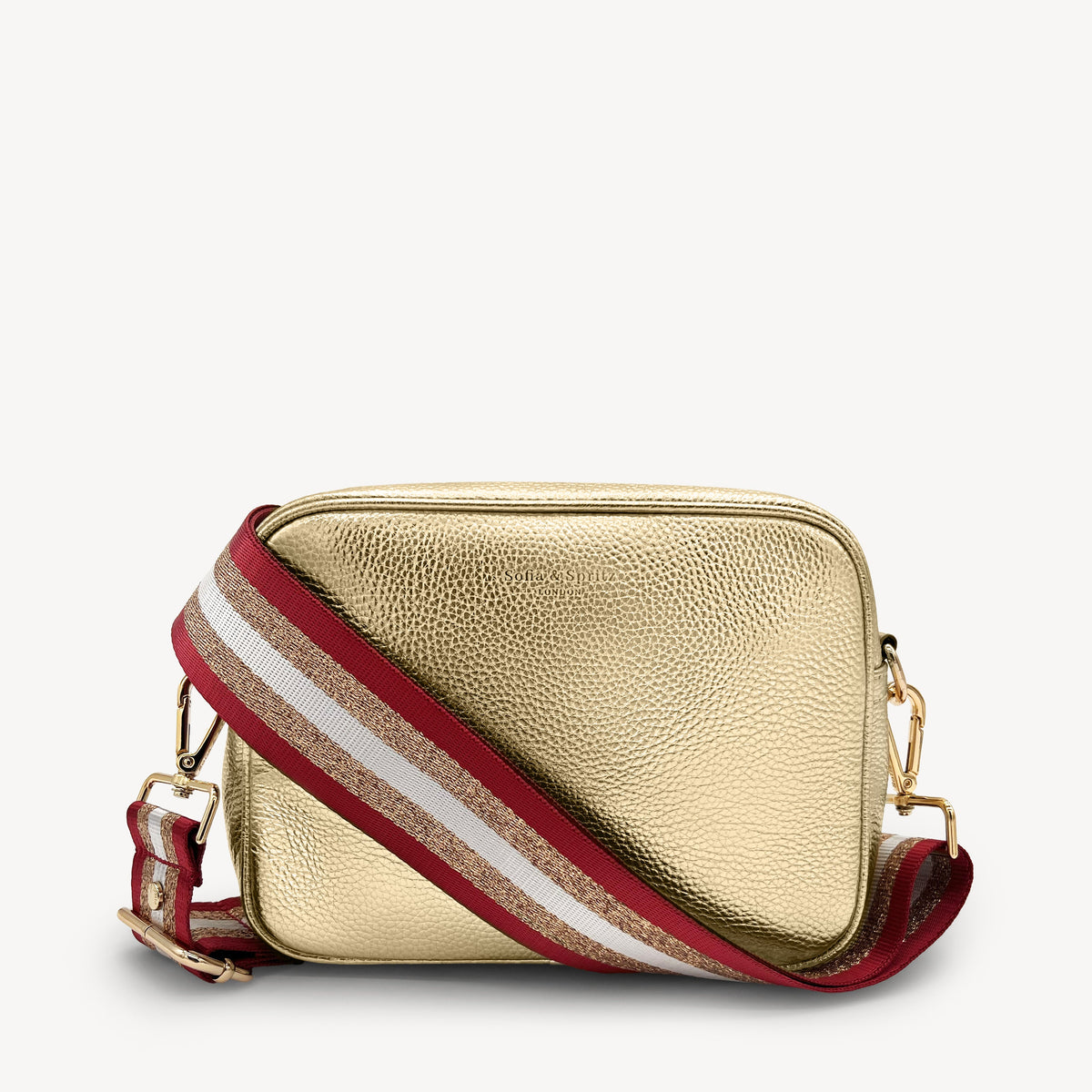 Red & Gold Glitter Stripe Strap