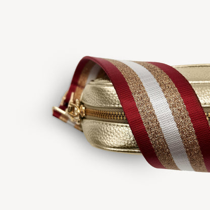 Red & Gold Glitter Stripe Strap