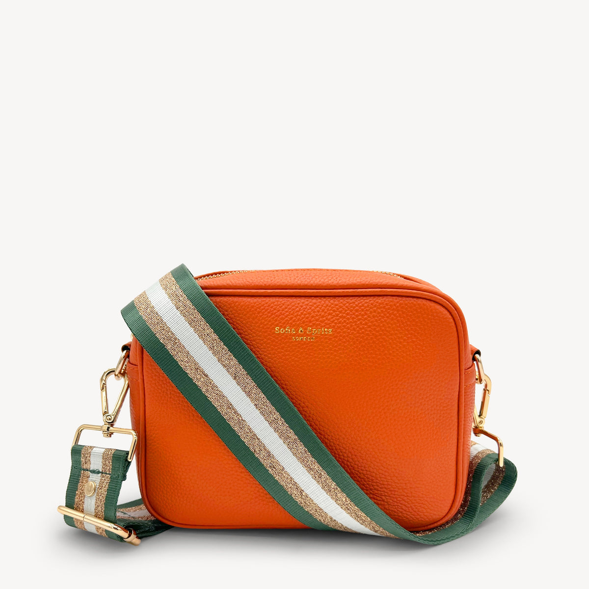 Green & Gold Glitter Stripe Strap