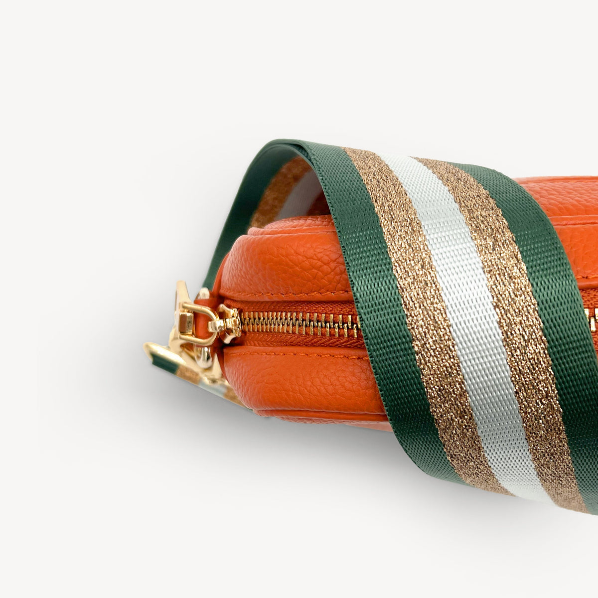 Green & Gold Glitter Stripe Strap