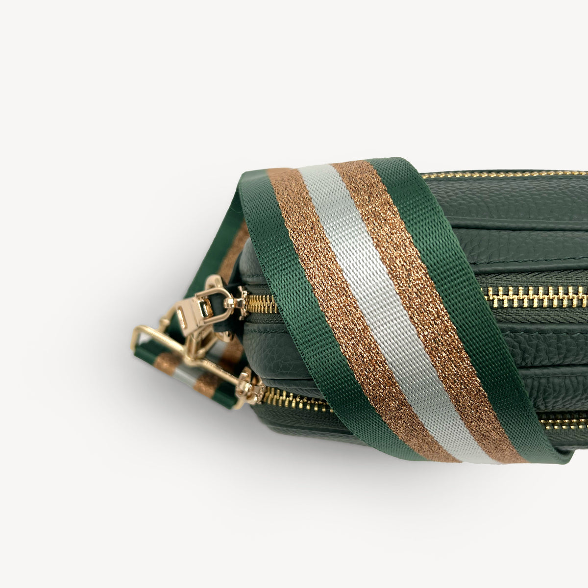 Green & Gold Glitter Stripe Strap