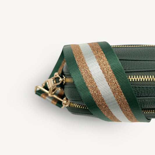 Green & Gold Glitter Stripe Strap