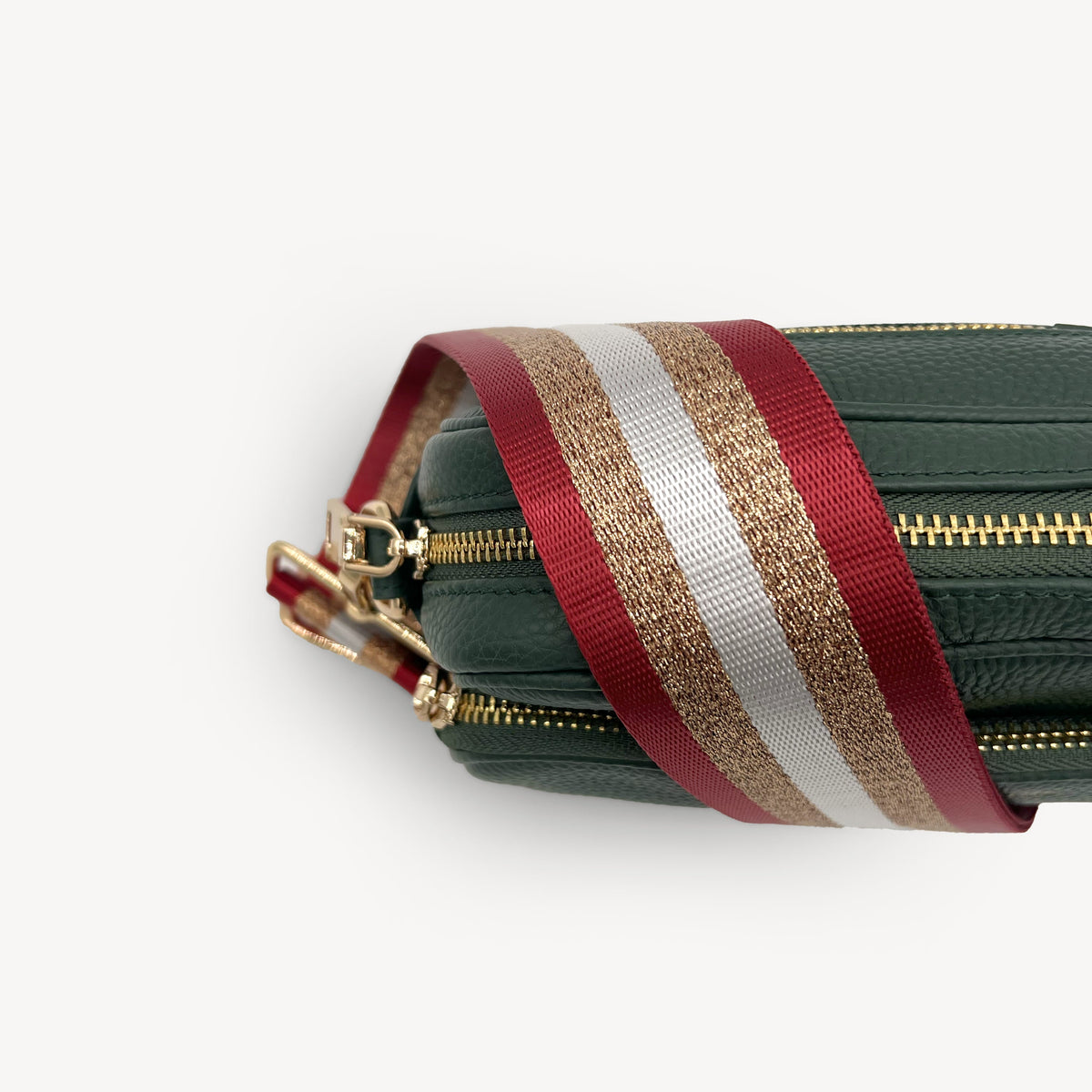 Red & Gold Glitter Stripe Strap