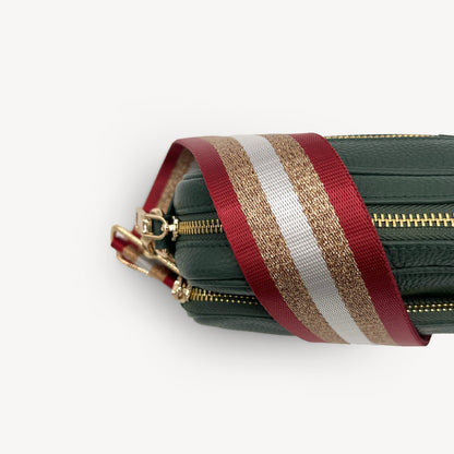 Red & Gold Glitter Stripe Strap