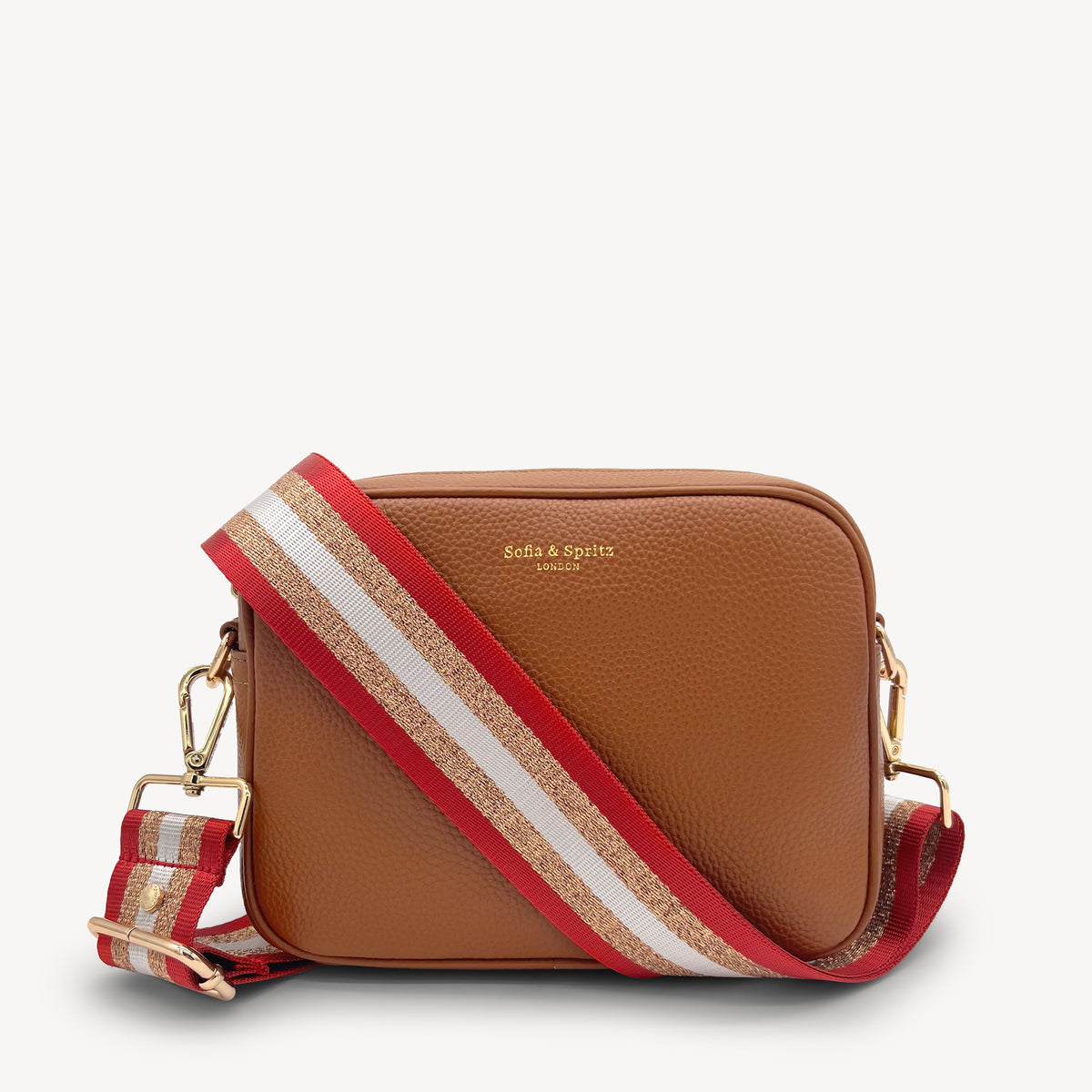 Red & Gold Glitter Stripe Strap