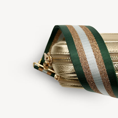 Green & Gold Glitter Stripe Strap