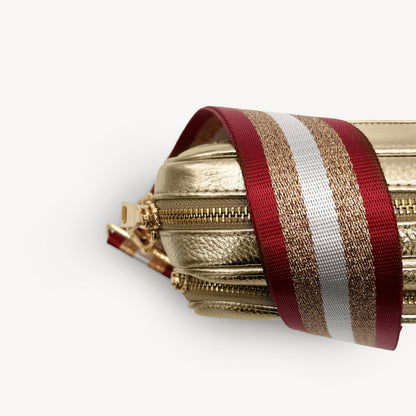 Red & Gold Glitter Stripe Strap