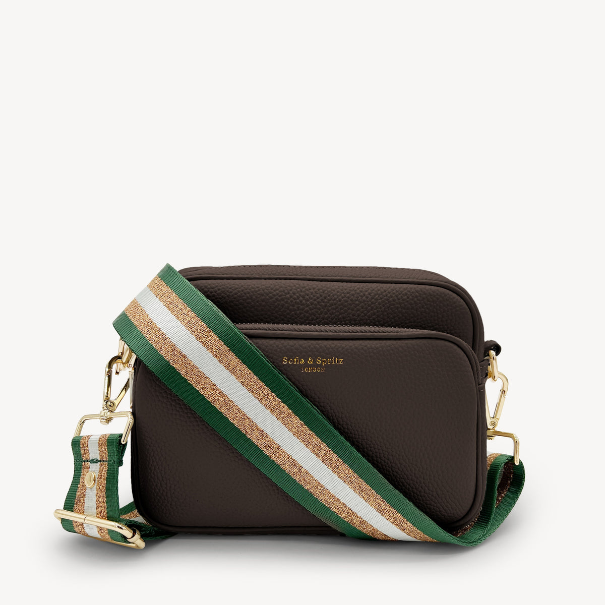 Green & Gold Glitter Stripe Strap
