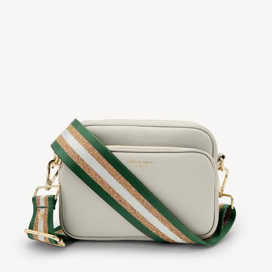Green & Gold Glitter Stripe Strap