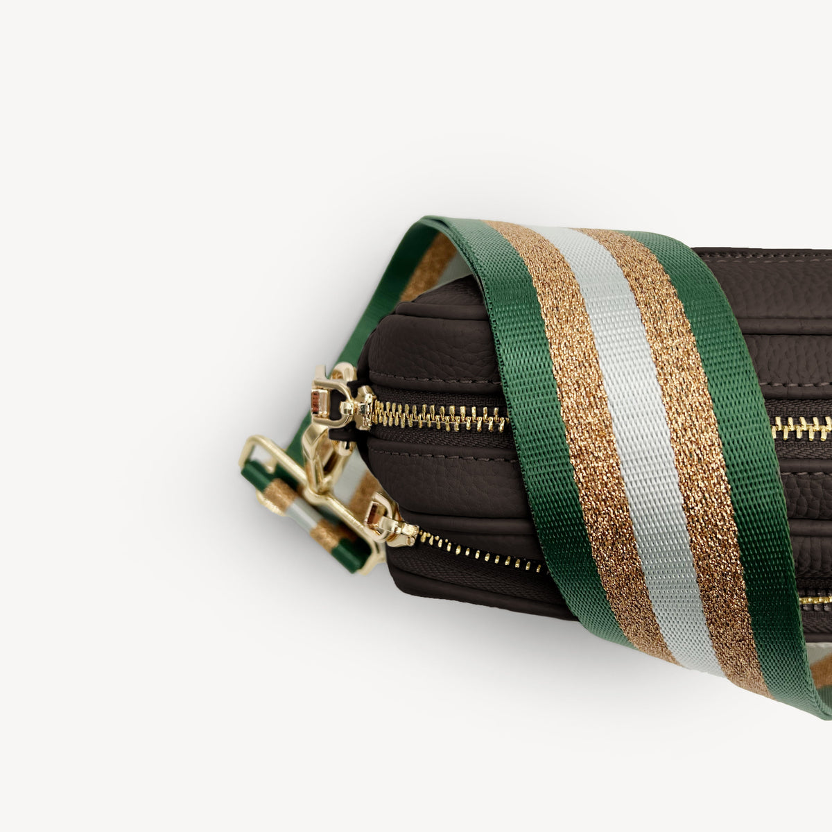 Green & Gold Glitter Stripe Strap
