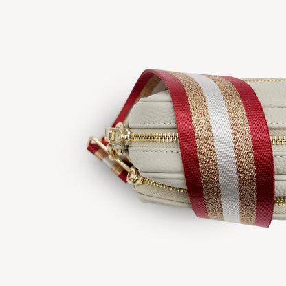 Red & Gold Glitter Stripe Strap