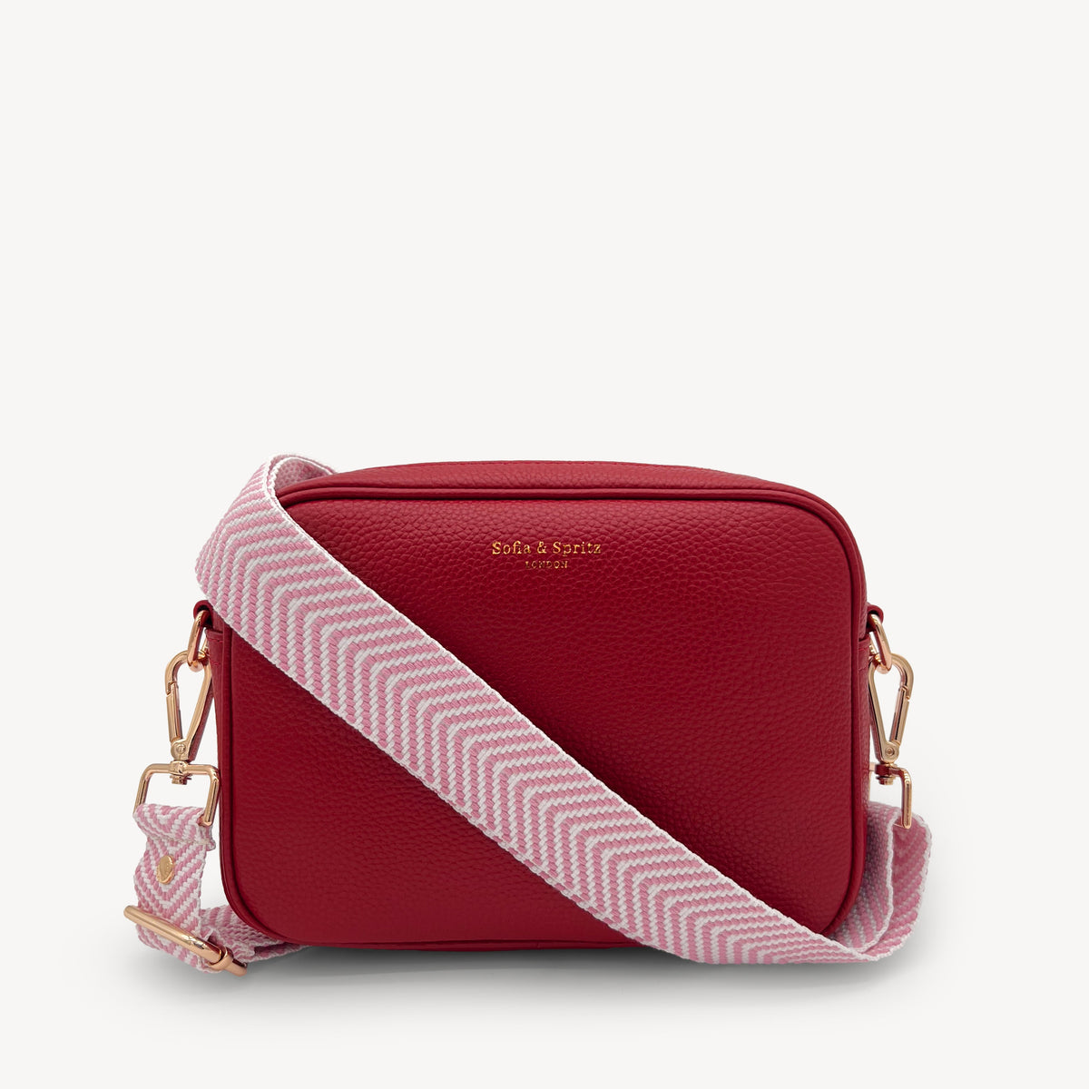 Pale Pink & White Chevron Strap