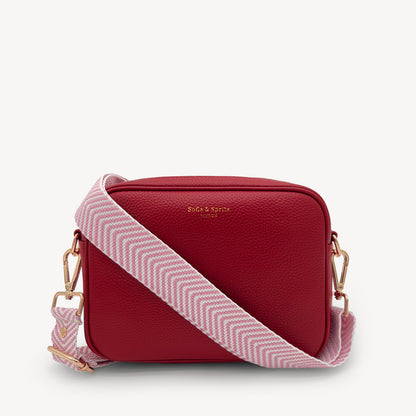 Pale Pink & White Chevron Strap
