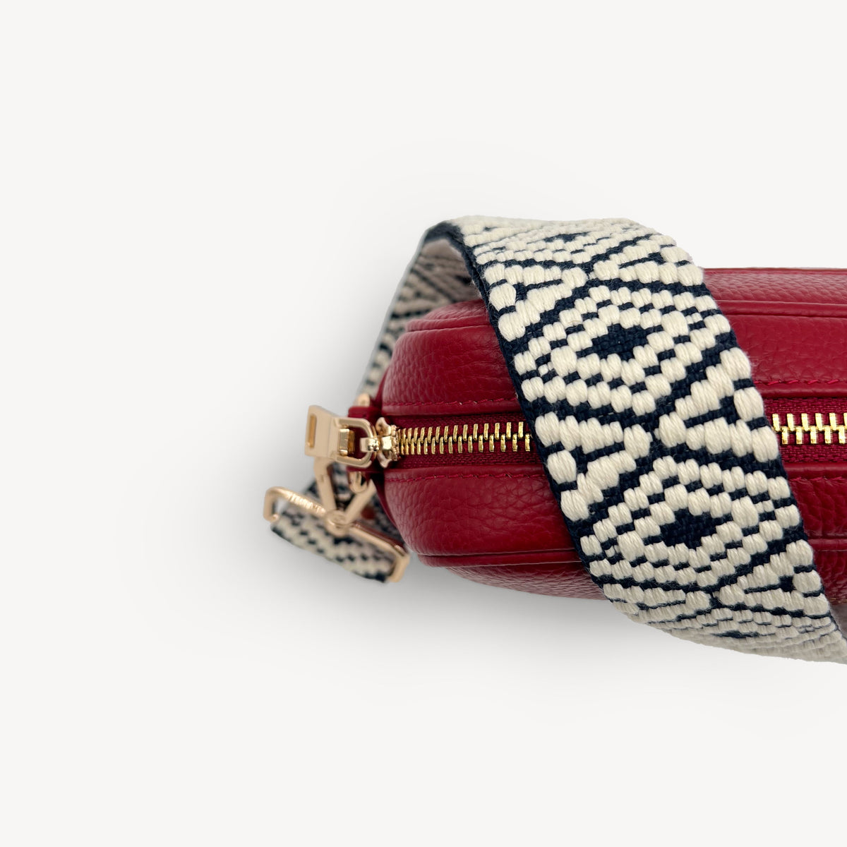 Navy & White Embroidered Strap