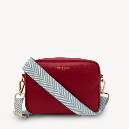 Sky Blue & White Chevron Strap