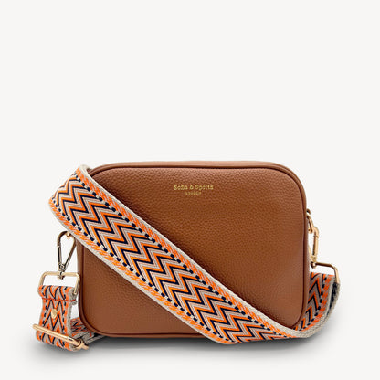 Orange, Black & Stone Aztec Strap