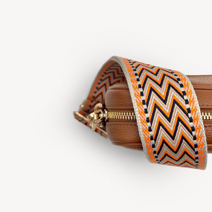 Orange, Black & Stone Aztec Strap