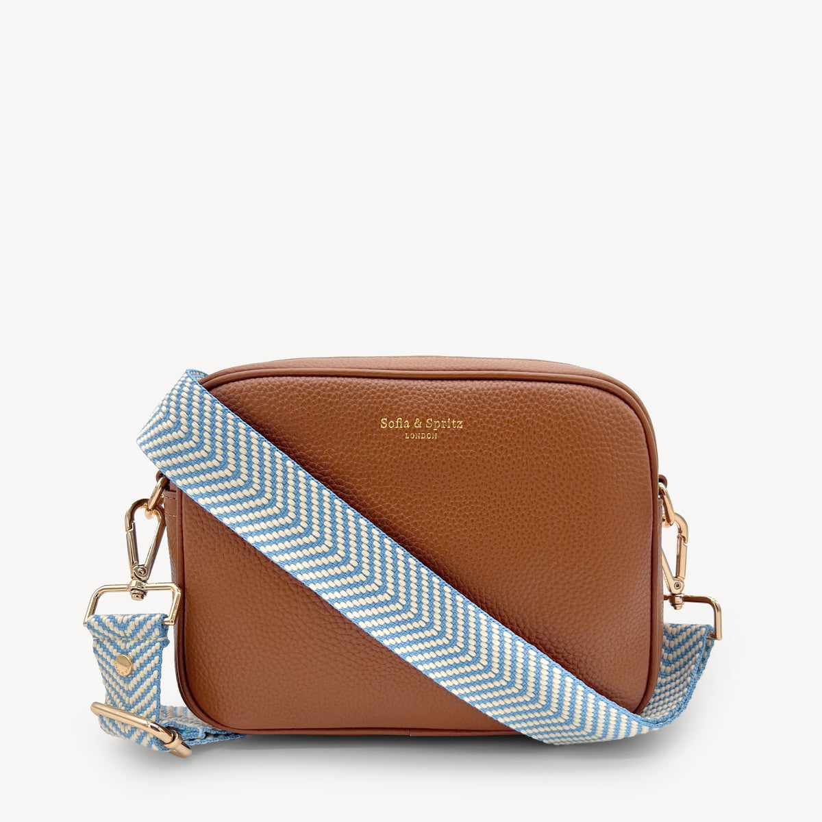 Sky Blue & White Chevron Strap