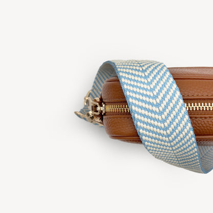 Sky Blue & White Chevron Strap