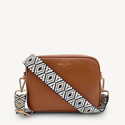Navy & White Embroidered Strap