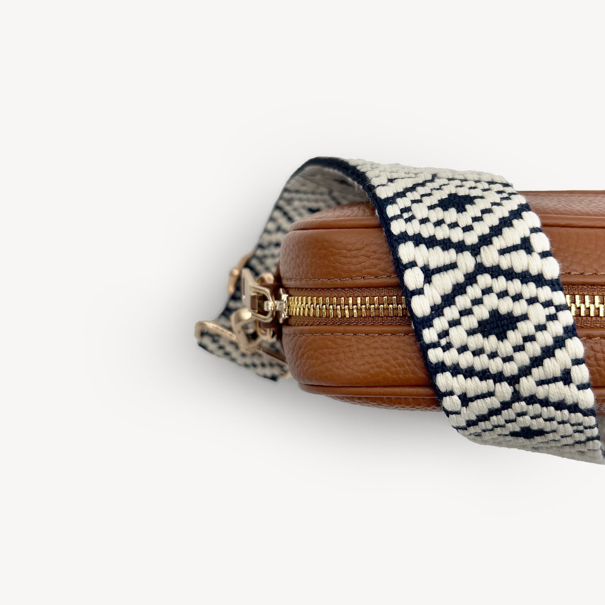 Navy & White Embroidered Strap