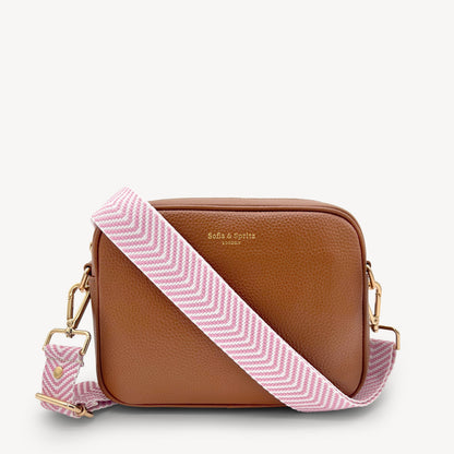 Pale Pink & White Chevron Strap
