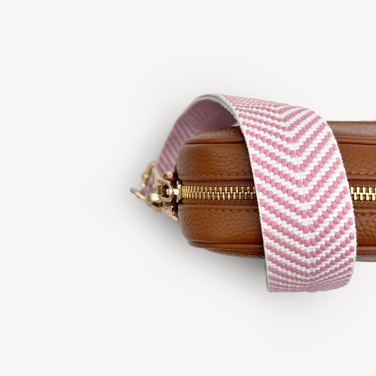 Pale Pink & White Chevron Strap