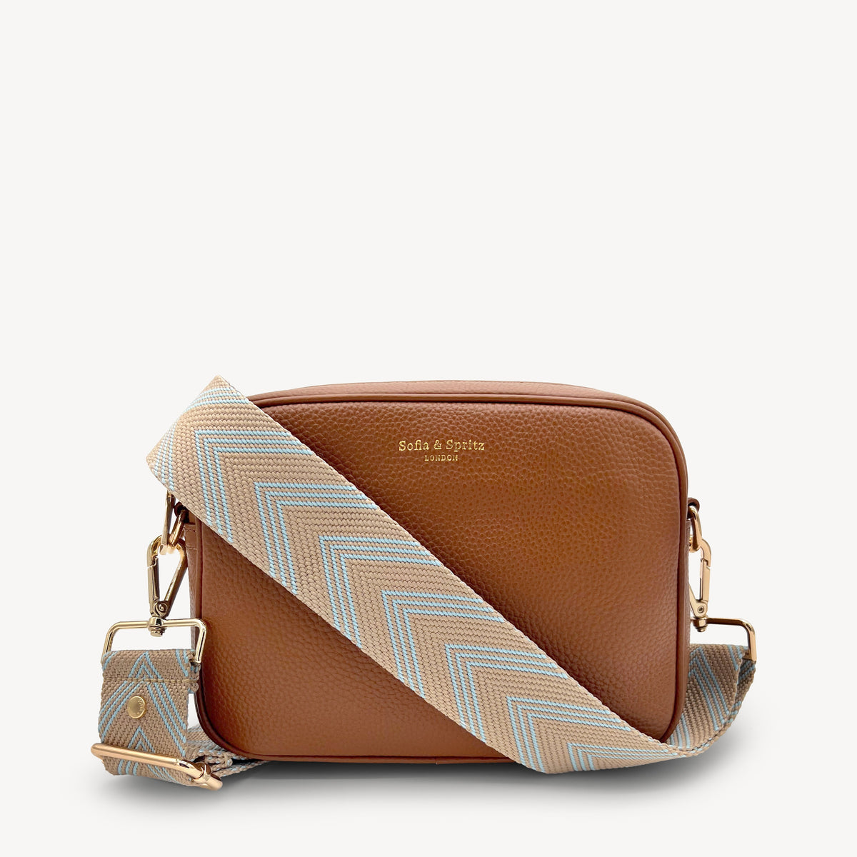 Pale Blue & Tan Arrow Strap