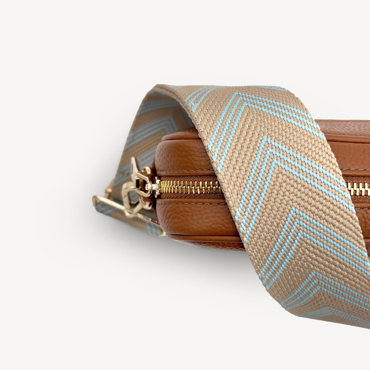 Pale Blue & Tan Arrow Strap