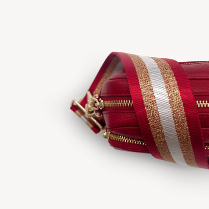 Red & Gold Glitter Stripe Strap